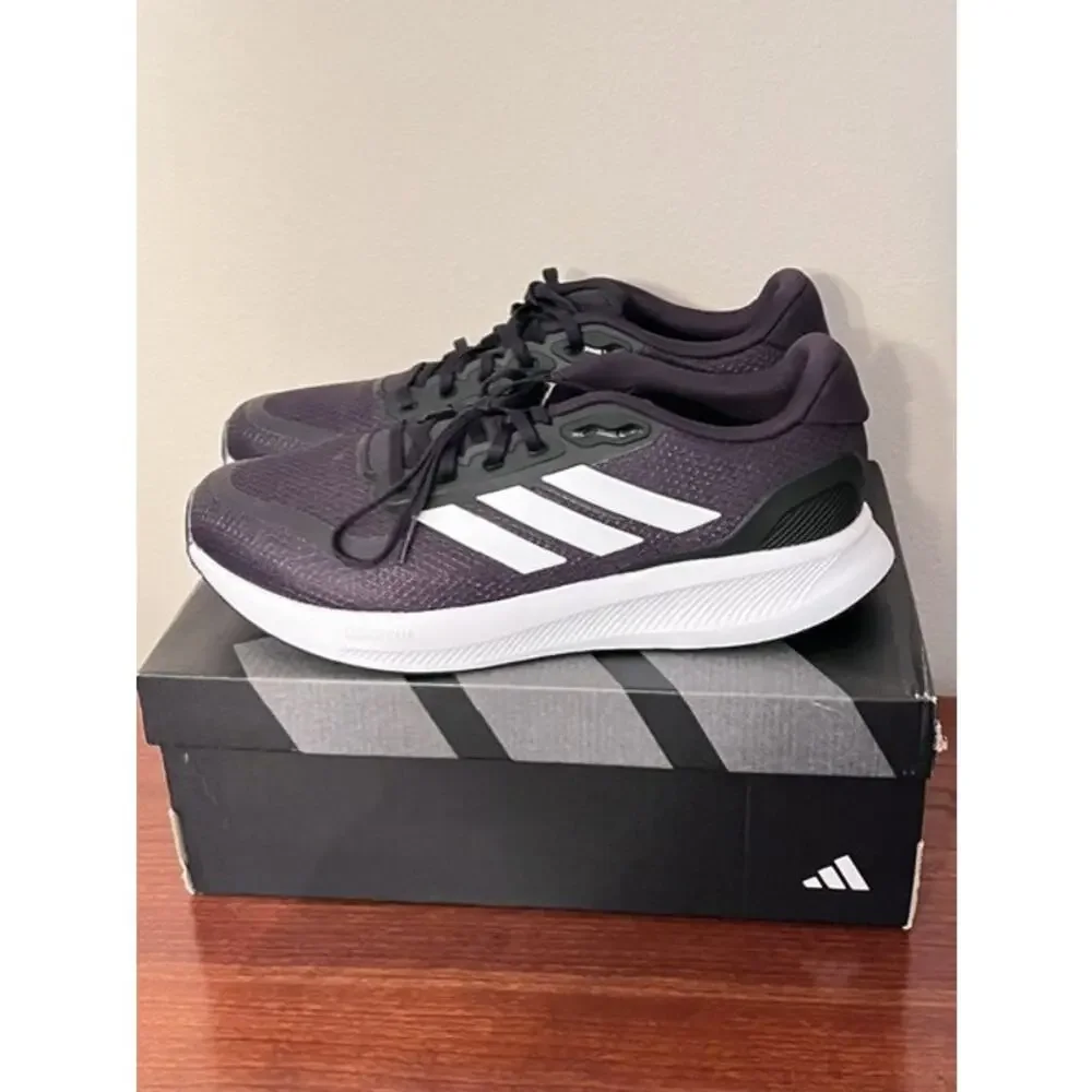 Mens Adidas Run Falcon 5 Black/White Athletic Sneaker Size 10